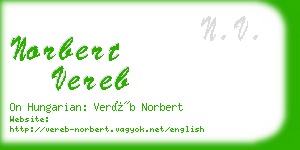 norbert vereb business card